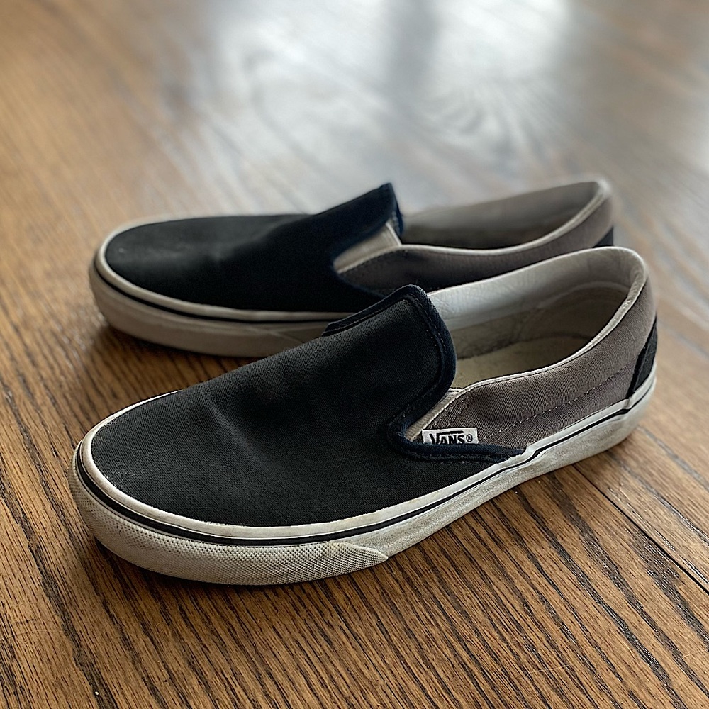 Black and Gray Dual Color Slip On Vans